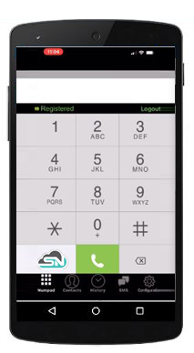 Simplified Networks Softphone Screen IOS and Android APP